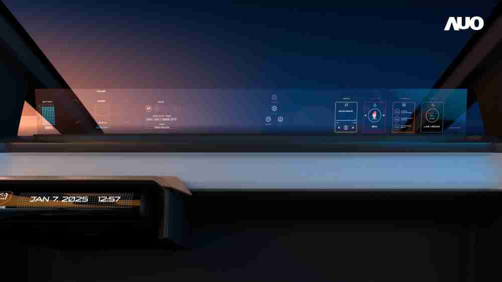 欧陆注册无界透明显示接口(Horizon Image Glass)透过车运算方案整合仪表板、、中控台及副驾显示器，，，一体式全景呈现，，，提供乘用者清晰的前方视野、、行车必要信息与娱乐功能